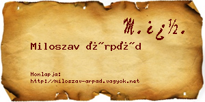 Miloszav Árpád névjegykártya